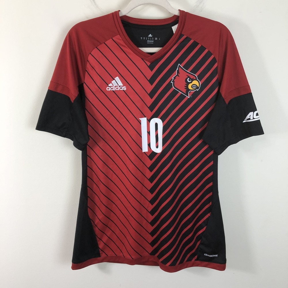 Adidas Louisville Cardinals #10 Soccer Jersey Mens M Red Black NCAA College Rare